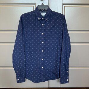 Express soft wash oxford shirt sz S in blue and white dot